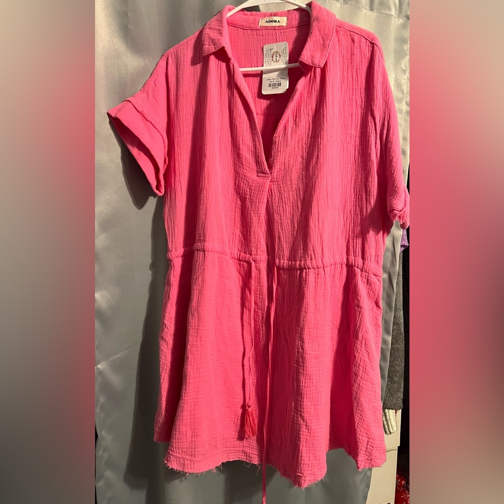 Pink Short Sleeve Dress